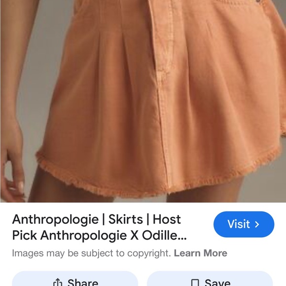 Pilcro Orange pleated Skater Mini Skirt with fray hem NWT size 4 - Picture 6 of 12